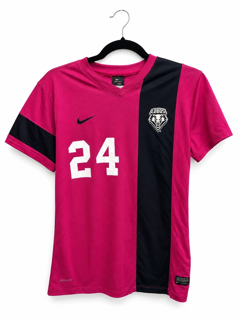 Nike UNM Lobos Authentic Pink Soccer Jersey #24 Women's Medium Dri-FIT